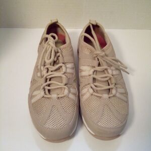 Ryka Womens Leather And Mesh Ghillie Tie Lace Up Sneakers Size 6 Tan Pre-owned
